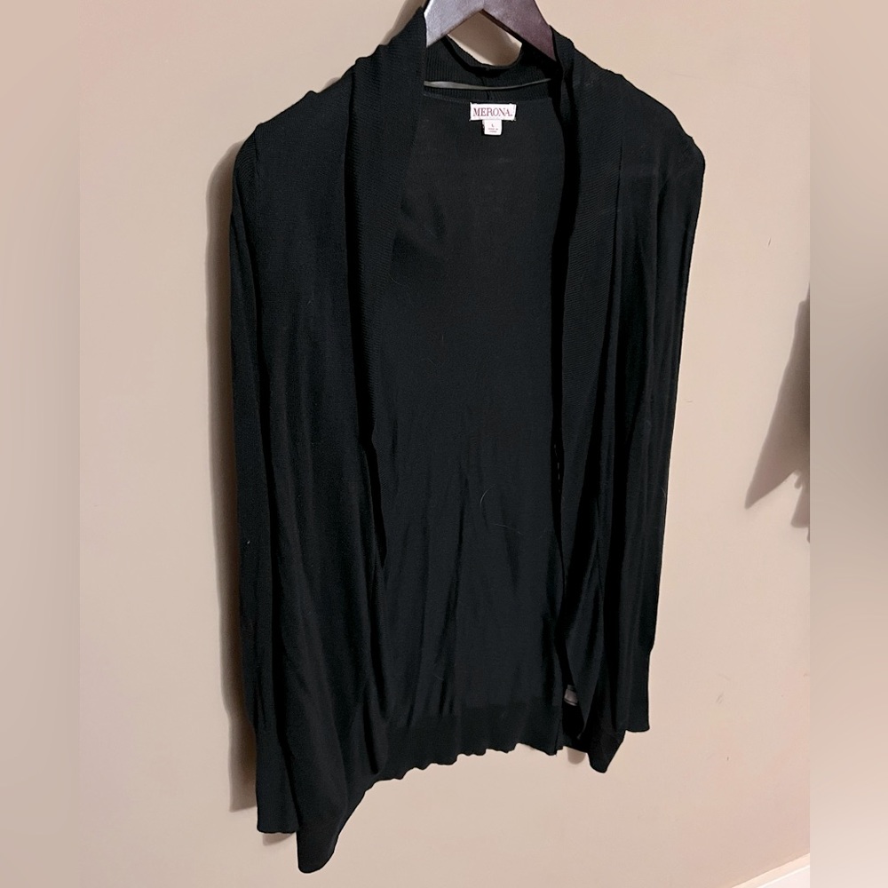 Black open front cardigan size L Merona